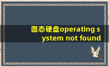 固态硬盘operating system not found